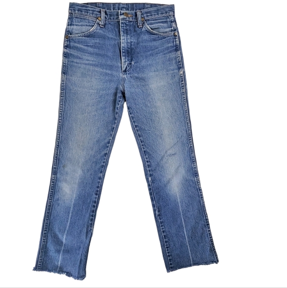 VTG Wrangler Distressed Raw Hem High Waist Mom Jeans - Picture 2 of 12